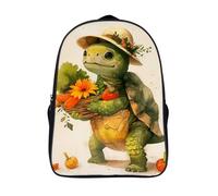 LLUTSNTH Tiger in Cave Laptop Backpack for Men & Women Travel Daypack with Pockets, Work Bag for Office 16 In, A Cartoon Turtle, 40x28x16cm
