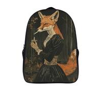 LLUTSNTH Tiger in Cave Laptop Backpack for Men & Women Travel Daypack with Pockets, Work Bag for Office 16 In, Elegant Fox Lady, 40x28x16cm
