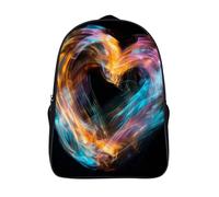 LLUTSNTH Tiger in Cave Laptop Backpack for Men & Women Travel Daypack with Pockets, Work Bag for Office 16 In, Bright Heart Shape, 40x28x16cm