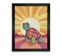 LLUTSNTH Turtle in The Sun Diamond Painting Kits for Adults 5D DIY Drill Diamond Art Kits Arts and Crafts for Beginners Sparkling Home Wall Decor Painting for Living Room Bedroom Blackwood 40 * 50cm