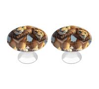 LLUTSNTH Two Lions Cabinet Knobs 2 Pack Drawer Pulls Stainless Steel Dresser Knobs Rustic Decorative Cabinet Pull Easy Install Wardrobes Handle with Screws Door Handles Furniture Hardware