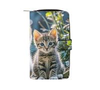 LLUTSNTH Two Little Cats Travel Wallet Slim Leather Wallets Clutch Organizer Purse Coin Pocket for Men Women