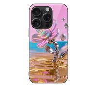 LLUTSNTH Vapor Mechanical Flower for iPhone 15/Pro Case Durable Shockproof Glass Protective Cover with Cute Pattern Design Protection for Women & Men
