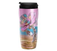 LLUTSNTH Vapor Mechanical Flower Insulated Coffee Tumbler Reusable Iced Coffee Cup Double-Wall Plastic Drinking Cups Hot Coffee Travel Mug, BPA-Free, Shatter-Proof, Dishwasher-Safe 12 Oz