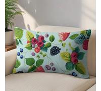 LLUTSNTH Various Berry Paintings Throw Pillow Covers 12 "x20 Decorative Lumbar Pillowcase with Hidden Zipper Pillow Case Soft Cushion Cover for Couch Bedroom Living Room