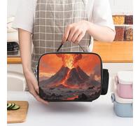LLUTSNTH Volcano Wonder Insulated Lunch Bag for Adults Leakproof Cooler Bag with Detachable Handle- Reusable Lunch Tote for Men & Women to Work, Office, Picnic, Camping