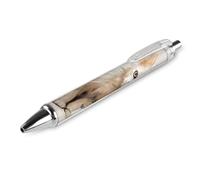 LLUTSNTH White Cat Pictures Ballpoint Pens Black Medium Point 0.55mm Ball Point Pen Retractable Office Pens with Super Soft Grip Writing Ink Pen for Men Women 1 PCS