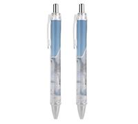 LLUTSNTH White Snowy Owl Ballpoint Pens Black Medium Point 0.55mm Ball Point Pen Retractable Office Pens with Super Soft Grip Writing Ink Pen for Men Women 2 PCS