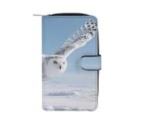 LLUTSNTH White Snowy Owl Travel Wallet Slim Leather Wallets Clutch Organizer Purse Coin Pocket for Men Women
