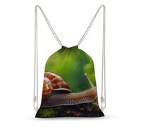 LLUTSNTH Wildlife Animal Snail Drawstring Backpack for Women - Large Canvas Sackpack, Gym Sport Travel Bag, Drawstring Bags, Wildlife Animal Snail, 35x50cm, Travel Backpacks