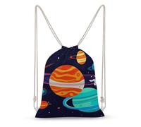 LLUTSNTH Wildlife Animal Snail Drawstring Backpack for Women - Large Canvas Sackpack, Gym Sport Travel Bag, Drawstring Bags, Astronaut, 35x50cm, Travel Backpacks