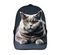 LLUTSNTH Wildlife Animal Snail Laptop Backpack for Men & Women Travel Daypack with Pockets, Work Bag for Office 16 In, A Gray Cat is Lying, 40x28x16cm