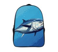 LLUTSNTH Winter White Owl Laptop Backpack for Men & Women Travel Daypack with Pockets, Work Bag for Office 16 In, Colorful Tuna, 40x28x16cm