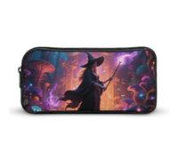 LLUTSNTH Witch in The Mysterious Forest Pencil Case - Large Capacity Pencil Pouch Aesthetic Makeup Bag with Zipper for Stationery, Art Supplies, Travel Essentials