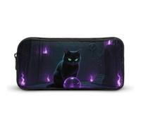 LLUTSNTH Witchcraft Cat Pencil Case - Large Capacity Pencil Pouch Aesthetic Makeup Bag with Zipper for Stationery, Art Supplies, Travel Essentials