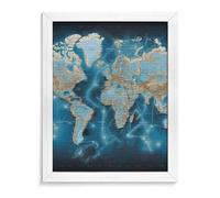 LLUTSNTH World Map Diamond Painting Kits for Adults 5D DIY Drill Diamond Art Kits Arts and Crafts for Beginners Sparkling Home Wall Decor Painting for Living Room Bedroom White Wood 40 * 50cm