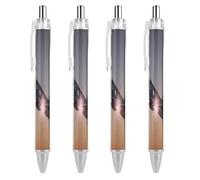 LLUTSNTH World War 2 Aircraft Airplane Ballpoint Pens Black Medium Point 0.55mm Ball Point Pen Retractable Office Pens with Super Soft Grip Writing Ink Pen for Men Women 4 PCS
