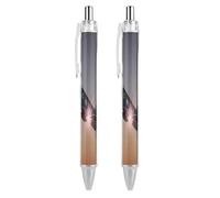 LLUTSNTH World War 2 Aircraft Airplane Ballpoint Pens Black Medium Point 0.55mm Ball Point Pen Retractable Office Pens with Super Soft Grip Writing Ink Pen for Men Women 2 PCS