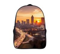 LLUTSNTH Yellow Honey Laptop Backpack for Men & Women Travel Daypack with Pockets, Work Bag for Office 16 In, Atlanta City Sunset Landscape, 40x28x16cm