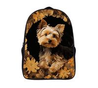 LLUTSNTH Yellow Lion Head Laptop Backpack for Men & Women Travel Daypack with Pockets, Work Bag for Office 16 In, Yorkshire Terrier in the Cave, 40x28x16cm