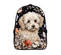 LLUTSNTH Yellow Lion Head Laptop Backpack for Men & Women Travel Daypack with Pockets, Work Bag for Office 16 In, Hand Drawn Garden Dog, 40x28x16cm