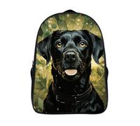 LLUTSNTH Yellow Lion Head Laptop Backpack for Men & Women Travel Daypack with Pockets, Work Bag for Office 16 In, Surrounded By Green Splash Circle, 40x28x16cm, Daypack Backpacks