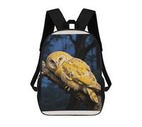 LLUTSNTH Yellow Snowy Owl 17 Inch Laptop Backpack for Men Women Travel Daypack with Pockets Work Bag for Office