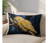 LLUTSNTH Yellow Snowy Owl Throw Pillow Covers 12 "x20 Decorative Lumbar Pillowcase with Hidden Zipper Pillow Case Soft Cushion Cover for Couch Bedroom Living Room