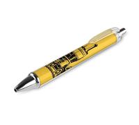 LLUTSNTH Yellow Steam Train Ballpoint Pens Black Medium Point 0.55mm Ball Point Pen Retractable Office Pens with Super Soft Grip Writing Ink Pen for Men Women 1 PCS
