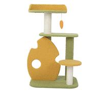 Lluvia Marco de escalada para gatos para gatos estable multifuncional Árbol para gatos Villa integrada Estante para gatos para sala de estar Dormitorio Felpa Sisal MDF 46 x 36 x