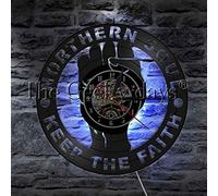 llvvv Northern Soul Keep Faith Vintage Vinyl Record Wall Clock Home Decor Art Wall Clock Time Clock Handmade Design Gift
