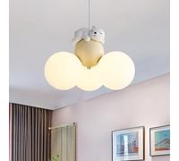 LLXDFUU 3-ball LED Lights Sleeping Bear Pendent Lamp Cartoon Balloon Ceiling Light Chandelier Modern Warm Moon Children's Room Chandelier Fixture For Living Room Bedroom Kindergarten Decoration