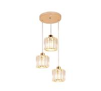LLXDFUU 3-lights E27 Crystal Hanging Lamp Modern Simplicity Atmosphere Iron Art Ceiling Pendant Light Pattern Decoration Suspension Light For Bedroom Restaurant Living Room Villa Hotel Room