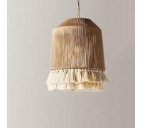 LLXDFUU Bohemian Vintage Twine Tassel Suspension Lamp Boho Farmhouse Pendant Light Coastal Chandelier Lighting Fixtures Drum Wicker Rattan Ceiling Lamp R For Living Dining Room Kitchen Bedroom Room