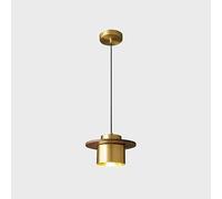 LLXDFUU Creative Bar Decoration Simple Retro Brass Pendant Lights Walnut Shade Vintage Gold Chandelier With Crystal Decoration Ceiling Pendant Lamp For Kitchen Island Dining Living Room