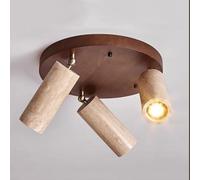 LLXDFUU Mid Century Modern Semi Flush Mount Ceiling Light Stone Ceiling Light Fixture Nordic Natural Stone Walnut Spotlight 3-light Vintage Farmhouse Hallway Ceiling Lamp For Kitchen Balcony Bathroom