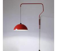 LLXDFUU New Sturdy Industrial Wall Sconces Modern Swing Arm Wall Lamp Red Adjustable Plug In Wall Lighting E27 Socket Iron Art Wall Mounted Lamp For Bedroom Bedside Living Room Kitchen Hotel