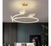 LLXDFUU Nordic Butterfly LED Chandelier Gold Dining Room Bedroom Ceiling Lamp Tri-color Parlor Hanging Light Fixture Romantic Pendant Light Luxury Gold Loft Decor Suspension Light For Living Room