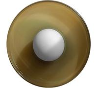 LLXDFUU Nordic Glass Warm Wall Lamp Simple Round Flush Wall Mount Lighting Fixture With Milk White Glass Shade Wall Sconce Interior Decor Wall Sconce Creative Wall Light For Bedroom Living Room