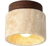 LLXDFUU Nordic Modern Yellow Travertine Pendant Lamp E27 Semi Flush Mount Ceiling Light Natural Stone Marble Small Hallway Ceiling Lamp Farmhouse Vintage Ceiling Light Fixtures For Kitchen