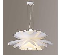 LLXDFUU Nordic Simple White LED Bedroom Flower Lighting Restaurant Pendant Lamp Dimmable Ceiling Light Hanging Lotus Lamp Dining Room Chandelier Fixtures Modern Simple Loft Kitchen Island Decor