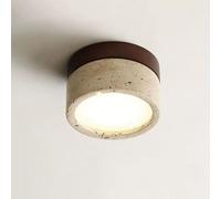 LLXDFUU Travertine Ceiling Lamp For Entrances Modern Natural Stone Flush Mount Ceiling Light Indoor Bedroom Cylinder Ceiling Porches Lamp Wabi Sabi Chandelier Lighting Fixture For Corridor