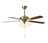 LLXTJJY American style Ceiling Fans with Lights integrated simple ceiling fan lamp glass Lights retro Modern Reversible Ceiling Fans Propeller