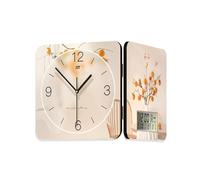 LLXTJJY Double-sided Corner Wall Clock Wall-mounted Clock Cream-colored Antique-style Silent Display Wall Clock for Dining Room Living Room