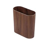 LLXTJJY Trash Can Wooden Trash Can Waste Basket Dustbin Space Saving Rectangular Narrow 6L Garbage Bin for Office Bathroom Toilet Garbage Can Waste Basket(Dark Brown)