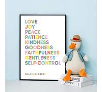 LLXXD Nordic Fruit Of The Spirit Inspirational Print Nursery Bible Verse Kids Poster Christian Scripture Wall Art Canvas Painting Decor-50x70cm（no frame）