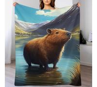 LLXXHH Capybara Animal Throw Blanket Soft Plush Thick Cosy Fuzzy Fluffy Machine Washable Flannel Blankets for All Season Use Bedroom Couch 130×150cm