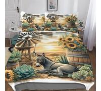 LLXXHH Donkey 3D Duvet Cover Bedding Set with Pillowcases Soft Quilt Cover 2 PCs for Kids Adult Microfiber Comforter Cover Single(135x200cm)
