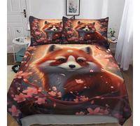 LLXXHH Fox Bedding Quilt Cover 2 Pieces Sets Soft Duvet Cover Comfortable Duvet Cover with Pillowcases For Boys Girls Single(135x200cm)