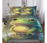 LLXXHH Frog Bedding Set Duvet Cover Set Comforter Cover 2 Pieces For Kids Teens Microfiber Soft Poly Quilt Cover Single(135x200cm)
